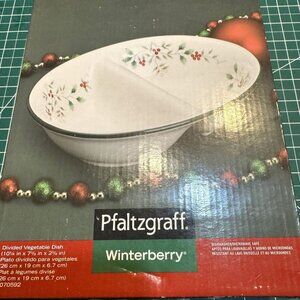 Pfaltzgraff Winterberry Divided Vegetable Dish 10"x7.5" Dishwasher & Microwave S